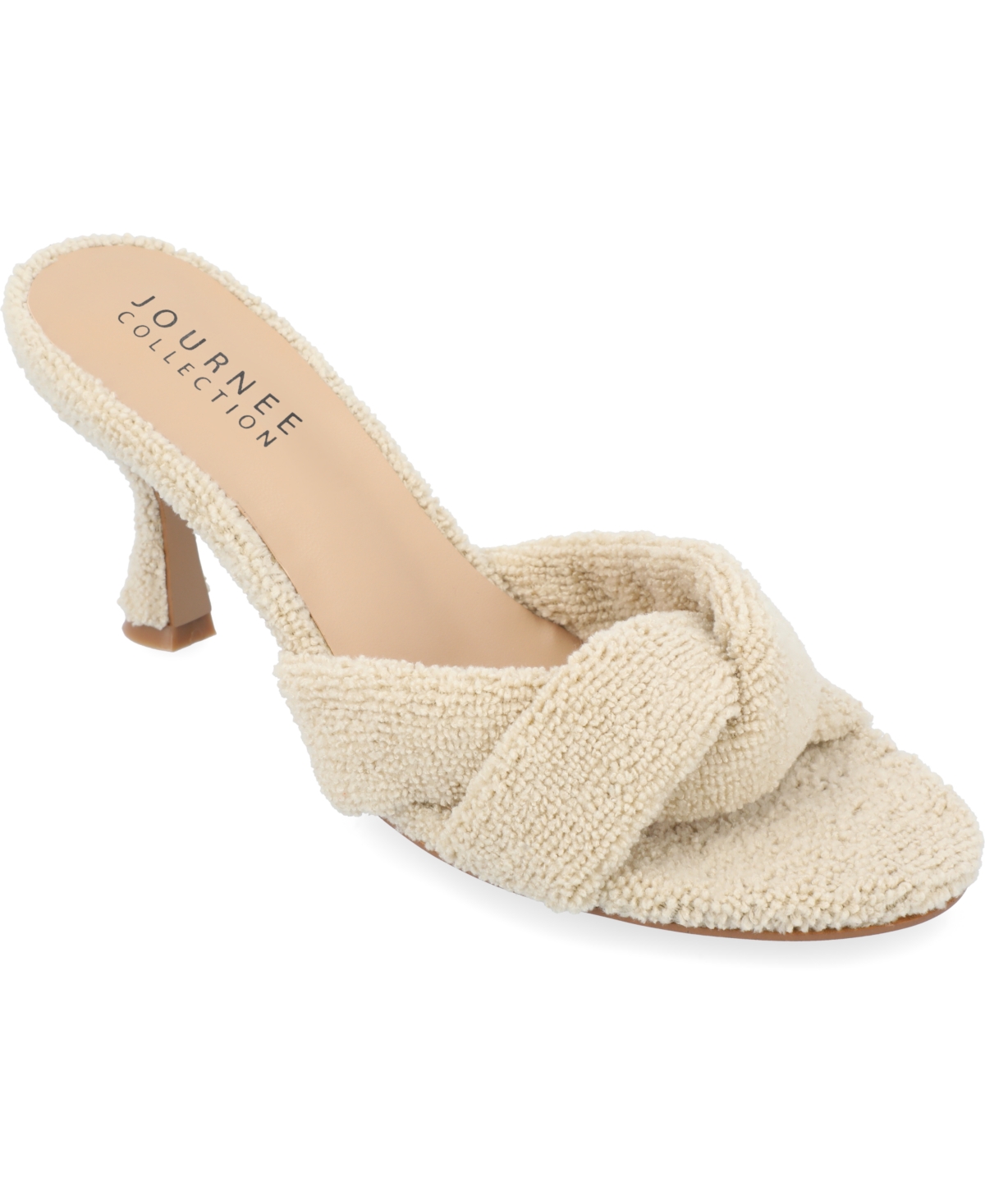 Shop Journee Collection Women's Mannon Terry Cloth Sandals In Tan