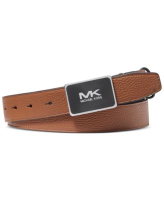 Michael Kors Men's MK Logo Enamel Plaque Belt