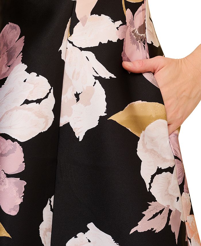 Adrianna Papell Women's Sleeveless Floral A-Line Dress - Macy's