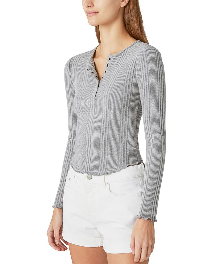 Lucky Brand Women's Cloud Ribbed Henley Top & Reviews Tops Women
