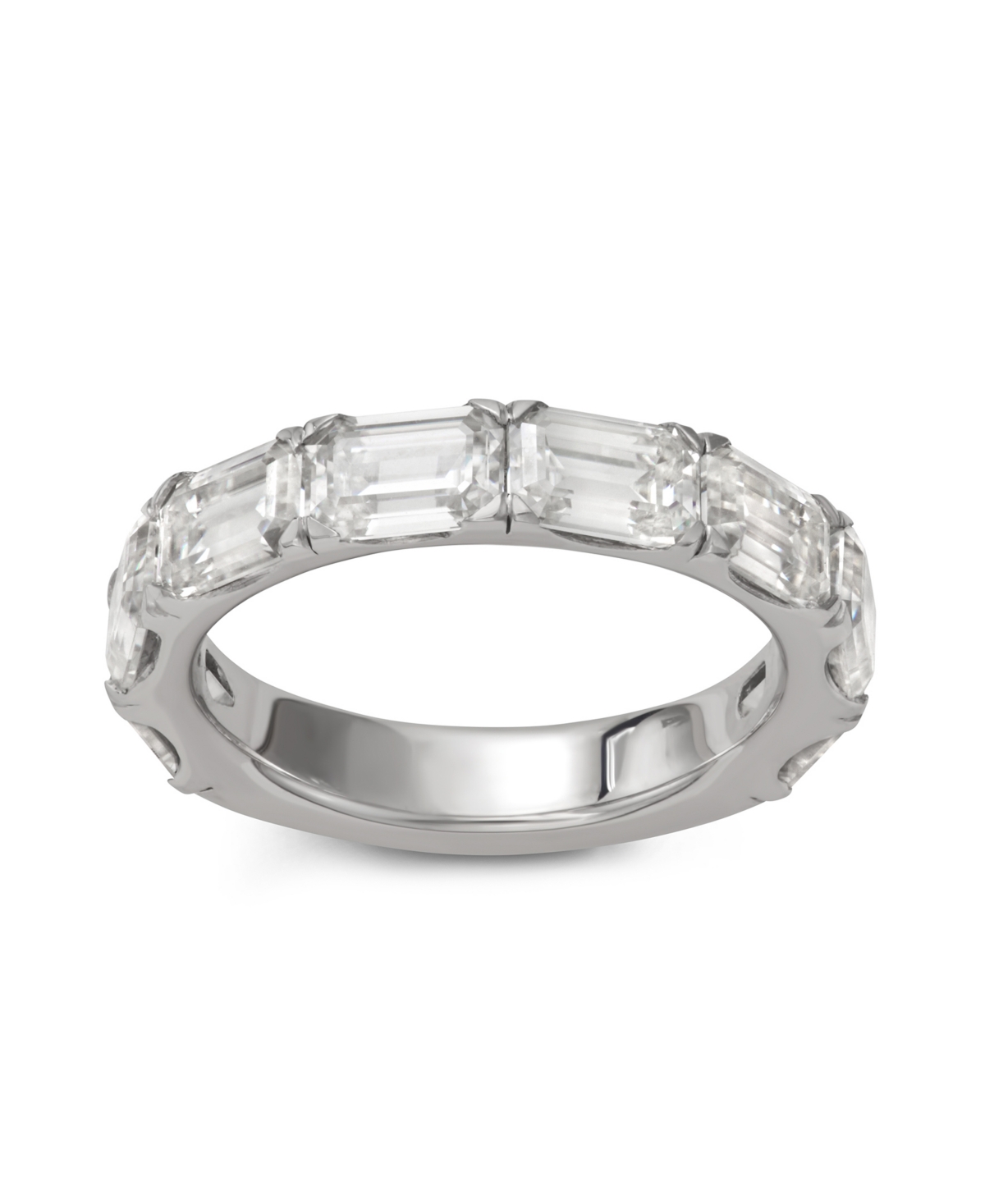 Charles & Colvard Moissanite Emerald Cut Wedding Band (4 5/8 Ct. T.w. Diamond Equivalent) In Sterling Silver