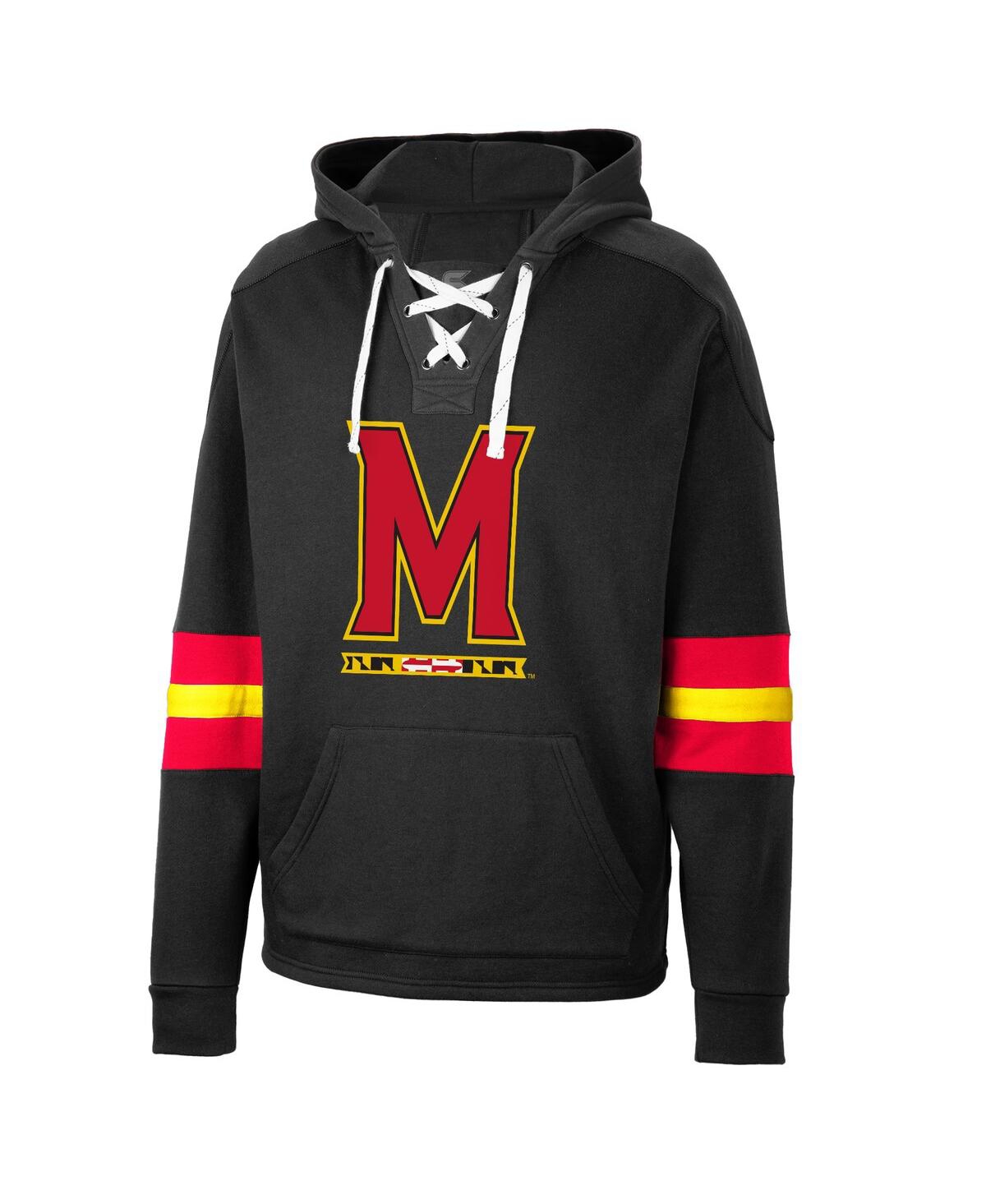 Shop Colosseum Men's  Black Maryland Terrapins Lace-up 4.0 Pullover Hoodie
