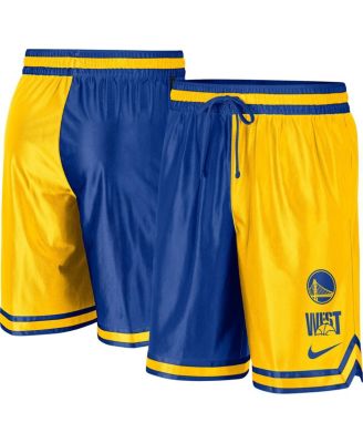 Men's Gold, Royal Golden State Warriors Courtside Versus Force Split DNA Performance Shorts
