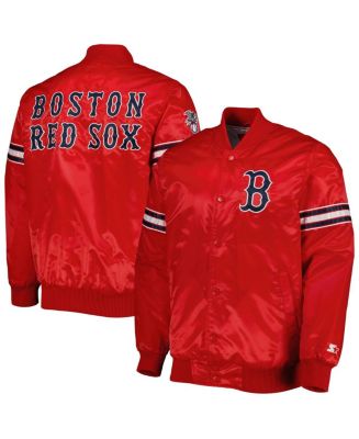 Men s Starter Red Boston Red Sox Pick and Roll Satin Varsity Full Snap Jacket Macy s