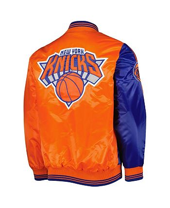 Starter Men's Blue, Orange New York Knicks Fast Break Satin Full-Snap ...