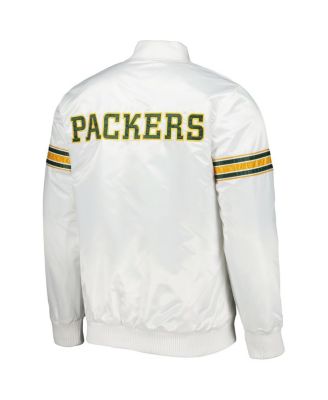 Starter Men's White Green Bay Packers The Power Forward Full-Snap Jacket