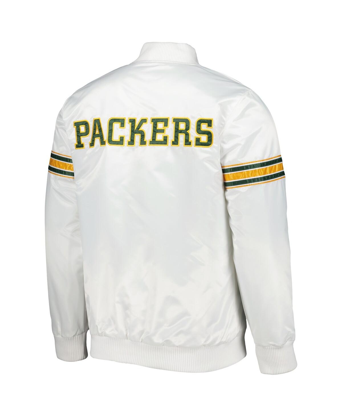 Men's StarterGreen Bay Packers The Power Forward Full-Snap Jacket - White