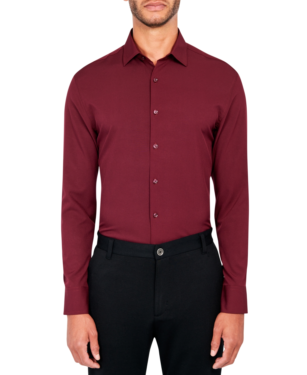 Ceremony Men's Solid Performance Stretch Cooling Comfort Dress Shirt