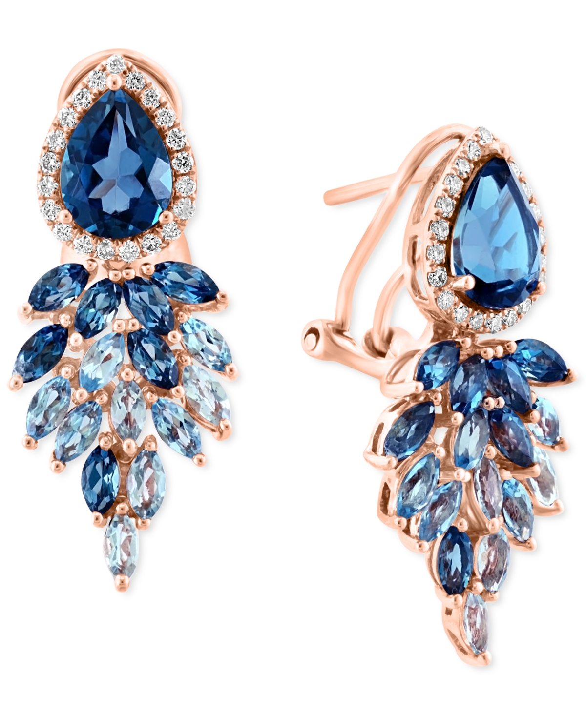 Lali Jewels London Blue Topaz (3-3/4 Ct. T.w.), Sky Blue Topaz (1-5/8 Ct. T.w.) & Diamond (1/4 Ct. T.w.) Stateme