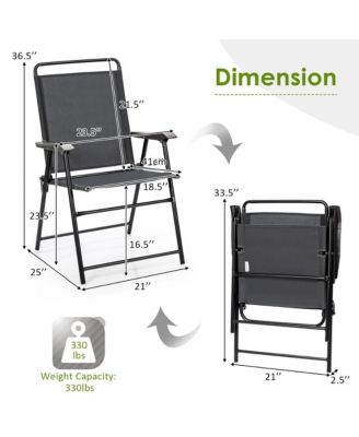 4PCS Outdoor Patio Folding Chair W/Armrest Portable Camping Lawn Garden