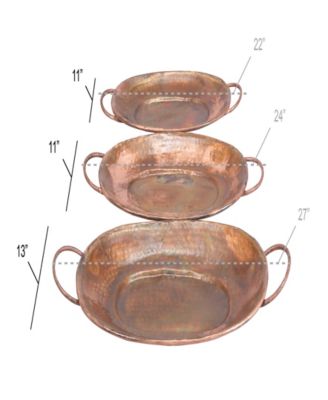 Metal Tray, Set of 3, 27" W, 3"H