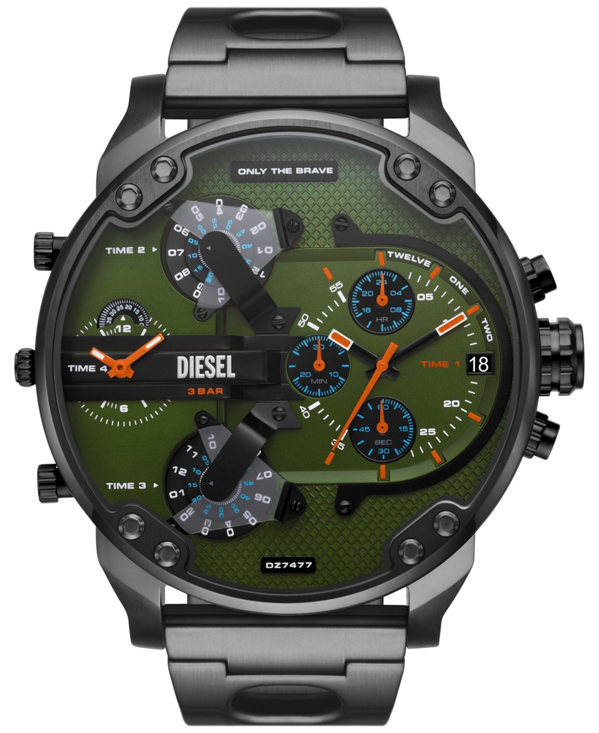 Diesel Men's Mr. Daddy Chronograph Gunmetal Stainless Steel Watch 57mm In Nero