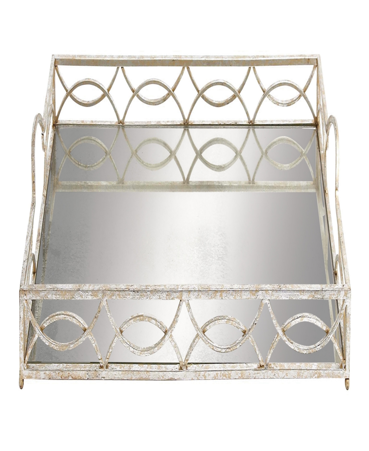 Rosemary Lane Metal Mirrored Tray, 25" X 15" X 5" In Silver