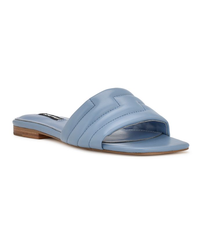 Nine West Women's Menqs Square Toe Flat Slide Casual Sandals - Macy's