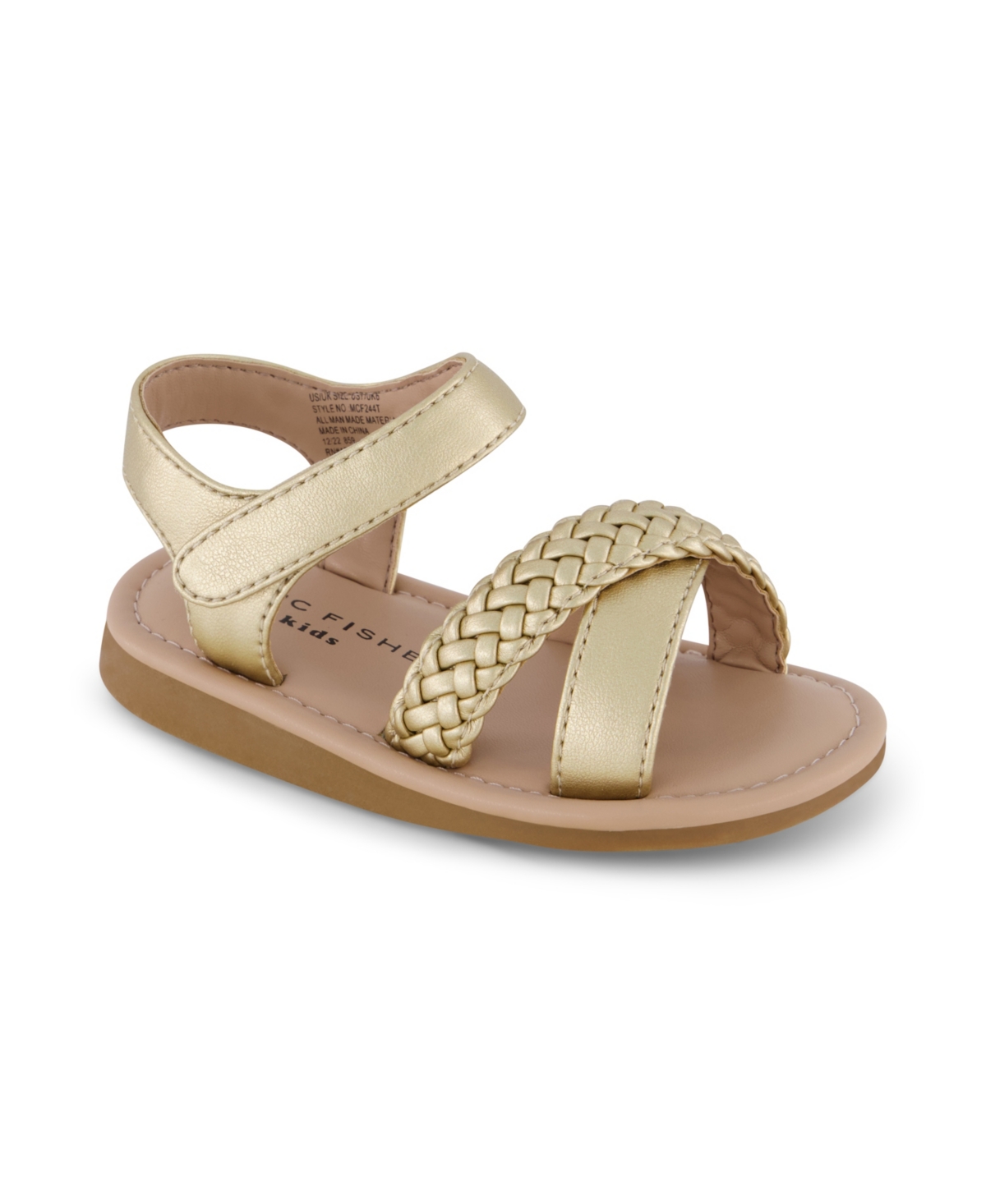 Marc Fisher Toddler Girls Open Toe Criss Cross Sandals In Gold