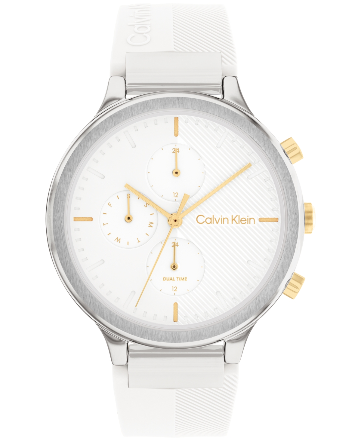 Calvin Klein Women's Multifunction White Silicone Strap Watch 38mm