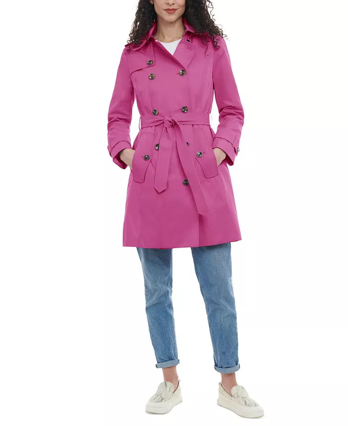 macys.com | Women's Hooded Double-Breasted Trench Coat