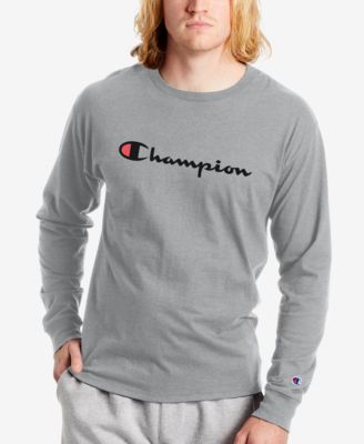 Photo 1 of Champion Men's Script-Logo Long Sleeve Tshirt Size Large