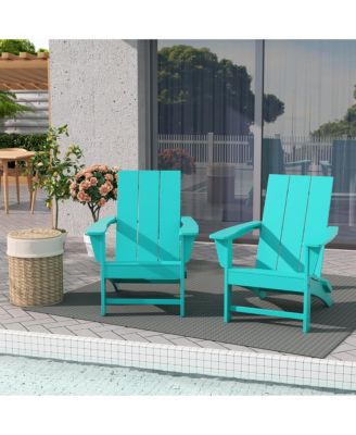 Modern Outdoor Folding Adirondack Chair (Set of 2)