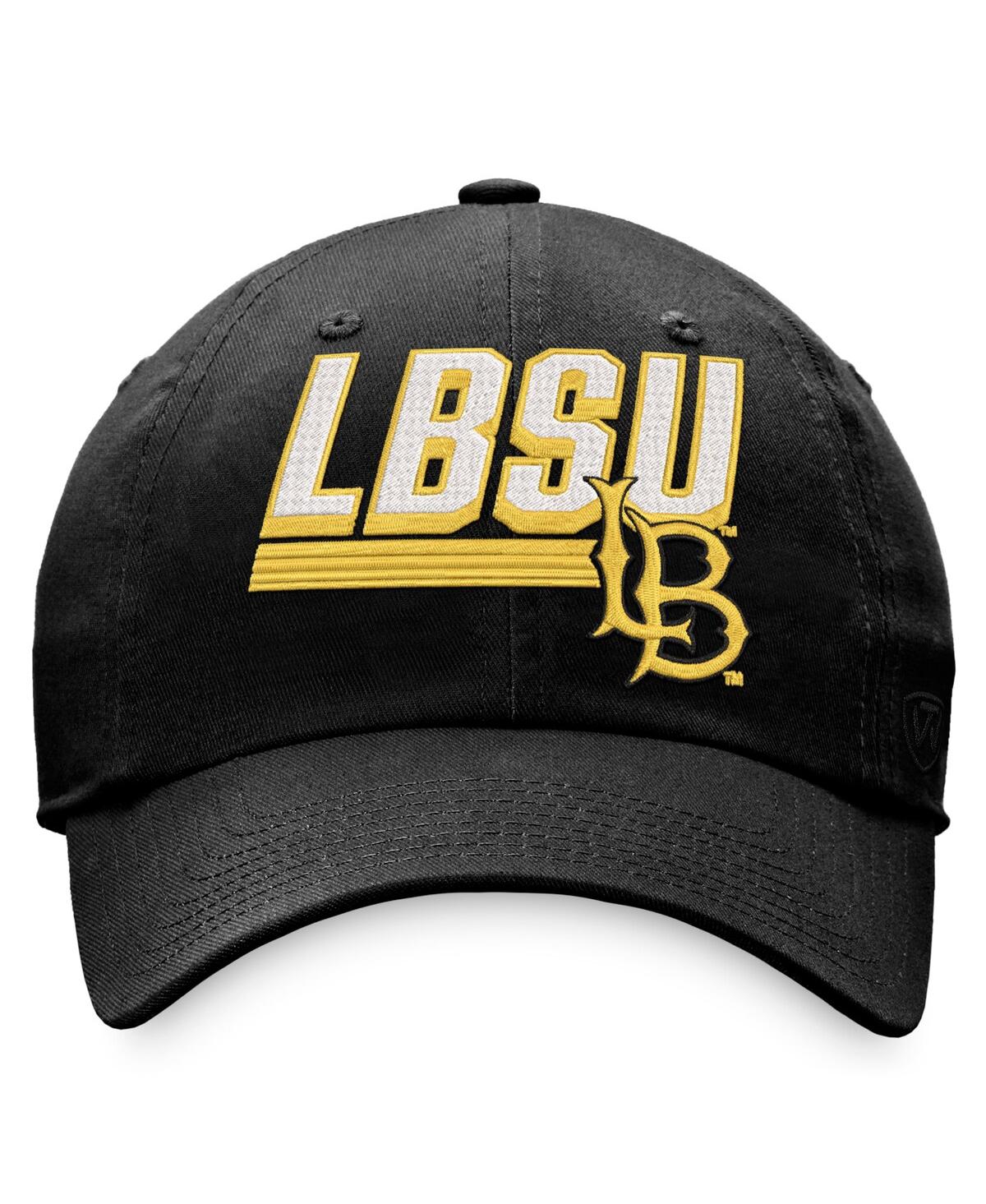 Top Of The World Black Long Beach State 49ers Slice Adjustable Hat In Black