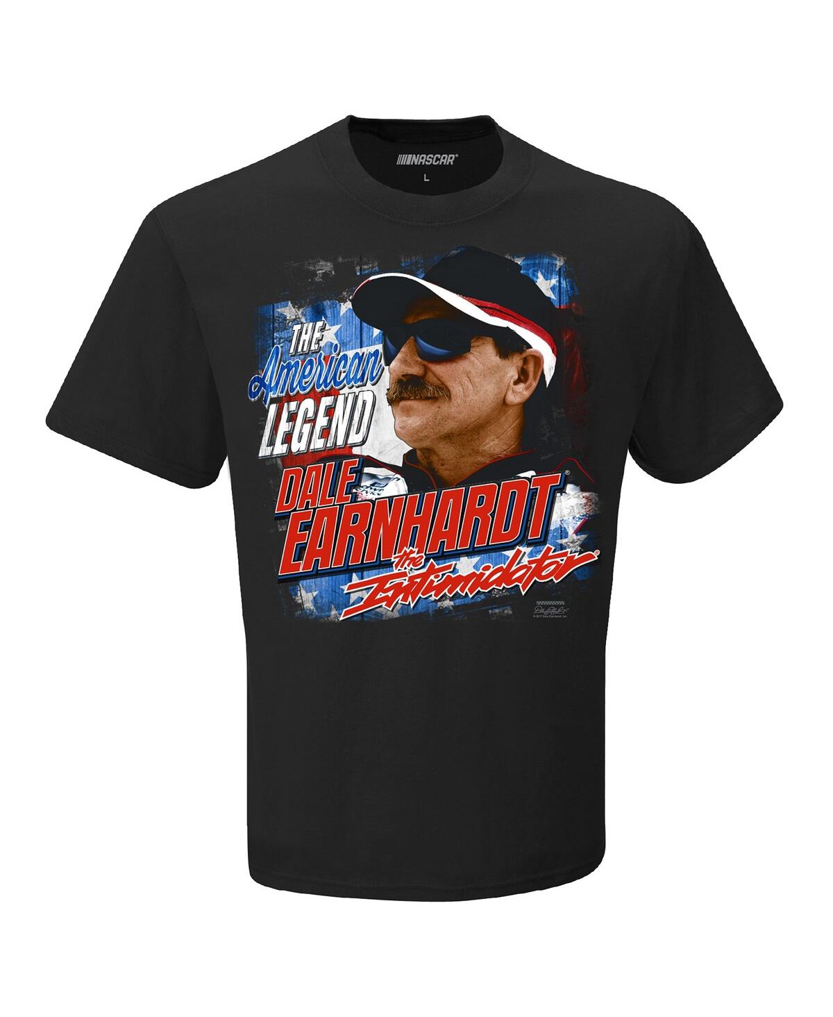Shop Checkered Flag Sports Men's  Black Dale Earnhardt The Intimidator Legend T-shirt