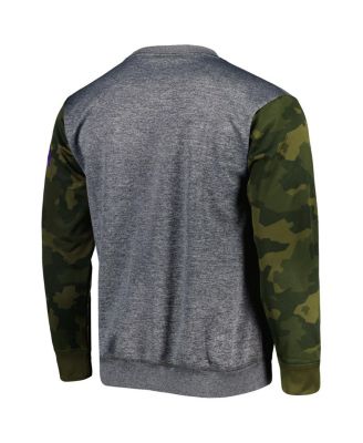 Men's Heather Charcoal Philadelphia 76ers Camo Stitched Sweatshirt