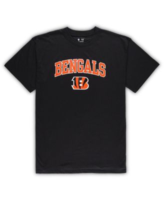 Men's Black and Heather Gray Sport Cincinnati Bengals Big and Tall T-shirt and Pants Sleep Set