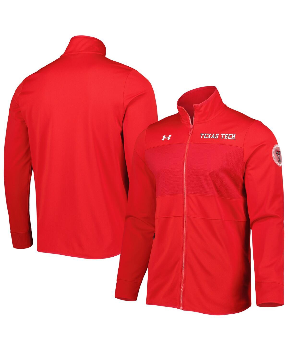 Shop Under Armour Men's  Red Texas Tech Red Raiders Knit Warm-up Full-zip Jacket