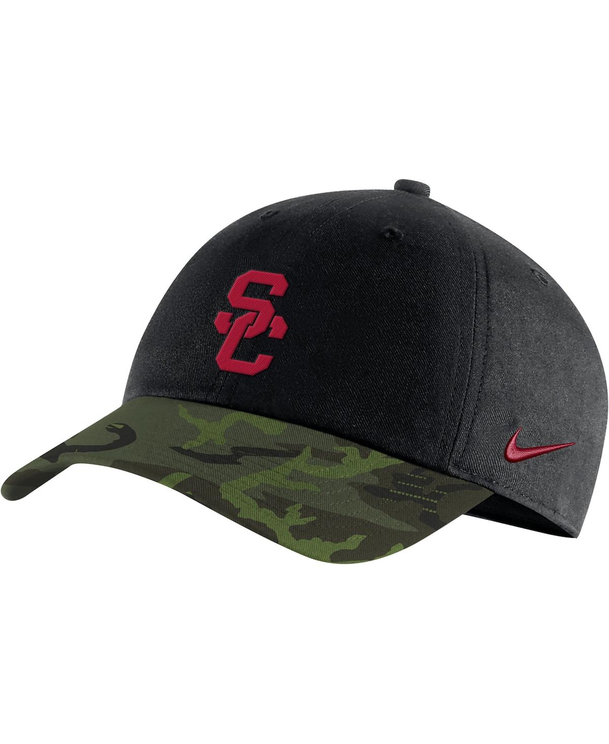 Nike Men's  Black, Camo Usc Trojans Veterans Day 2tone Legacy91 Adjustable Hat In Black,camo
