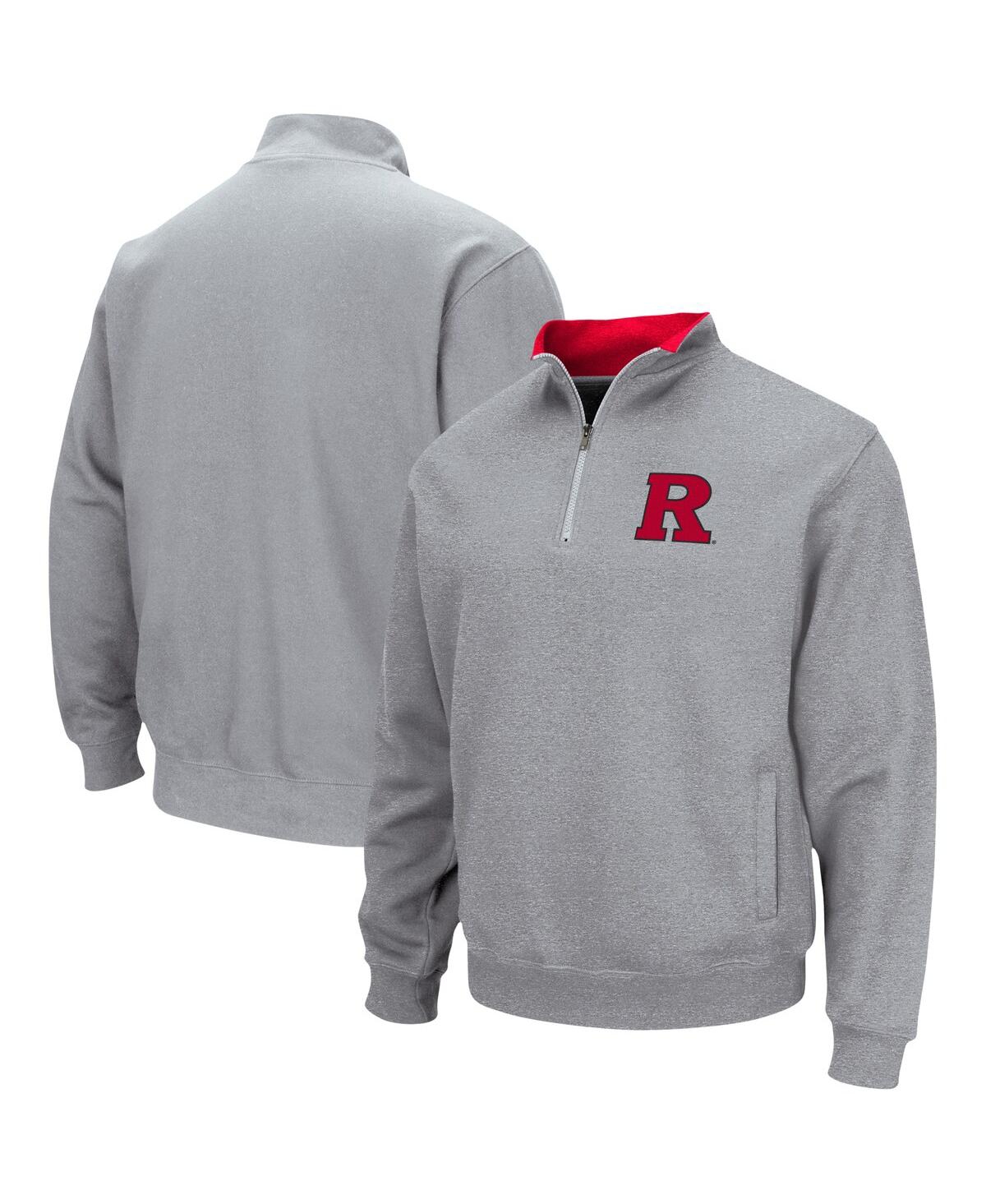Colosseum Men's  Heathered Gray Rutgers Scarlet Knights Tortugas Team Logo Quarter-zip Jacket In Heathered Gray