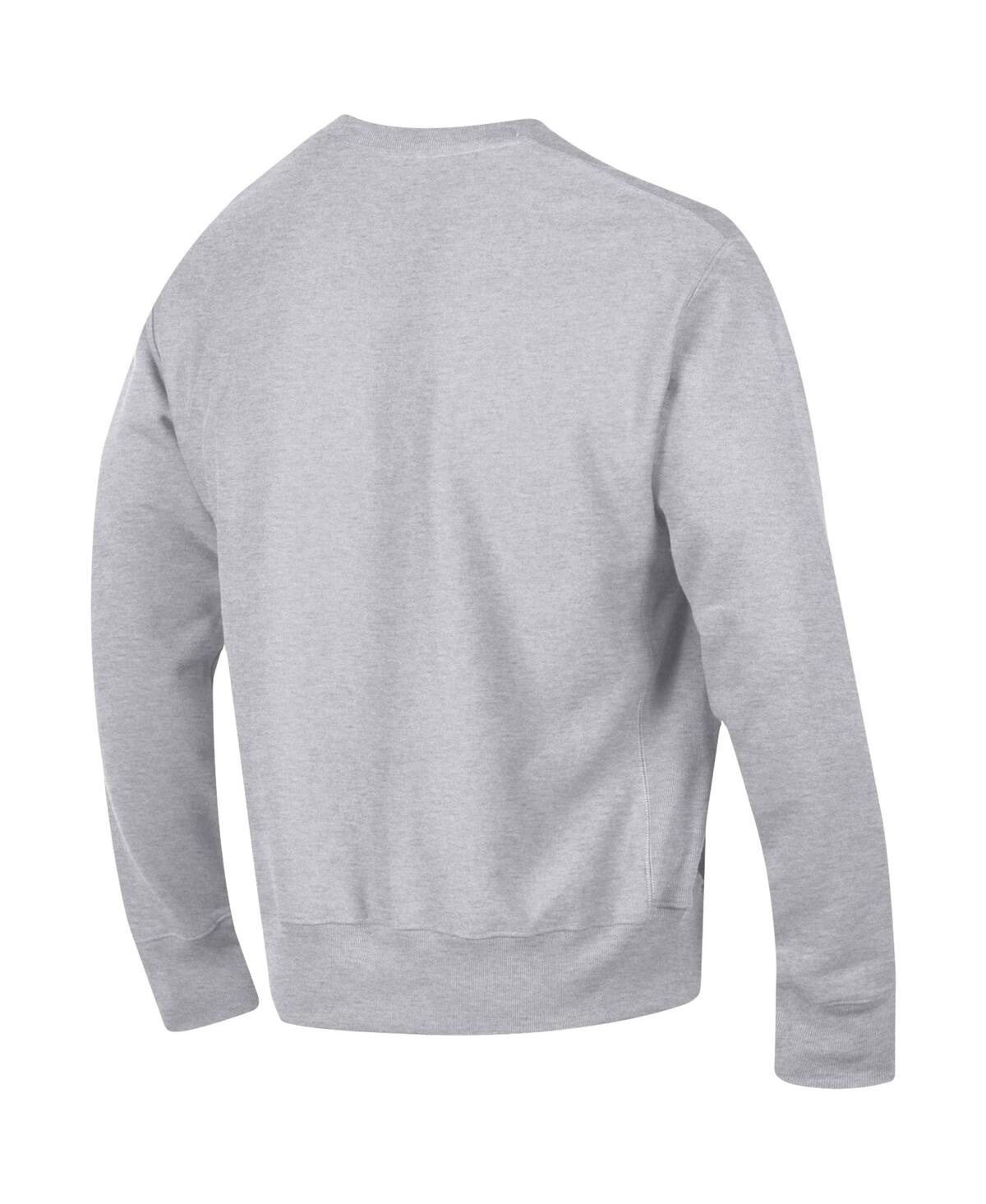 Champion Men's  Heathered Gray Lsu Tigers Big And Tall Reverse Weave Fleece Crewneck Pullover Sweatsh In Heathered Gray
