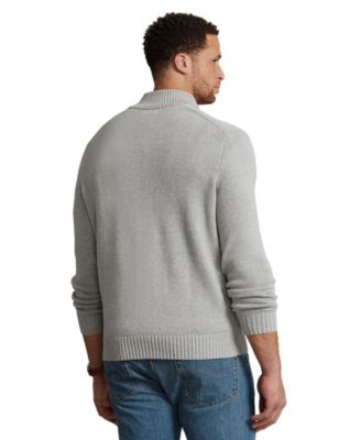 Men's Big & Tall Cotton Quarter-Zip Sweater