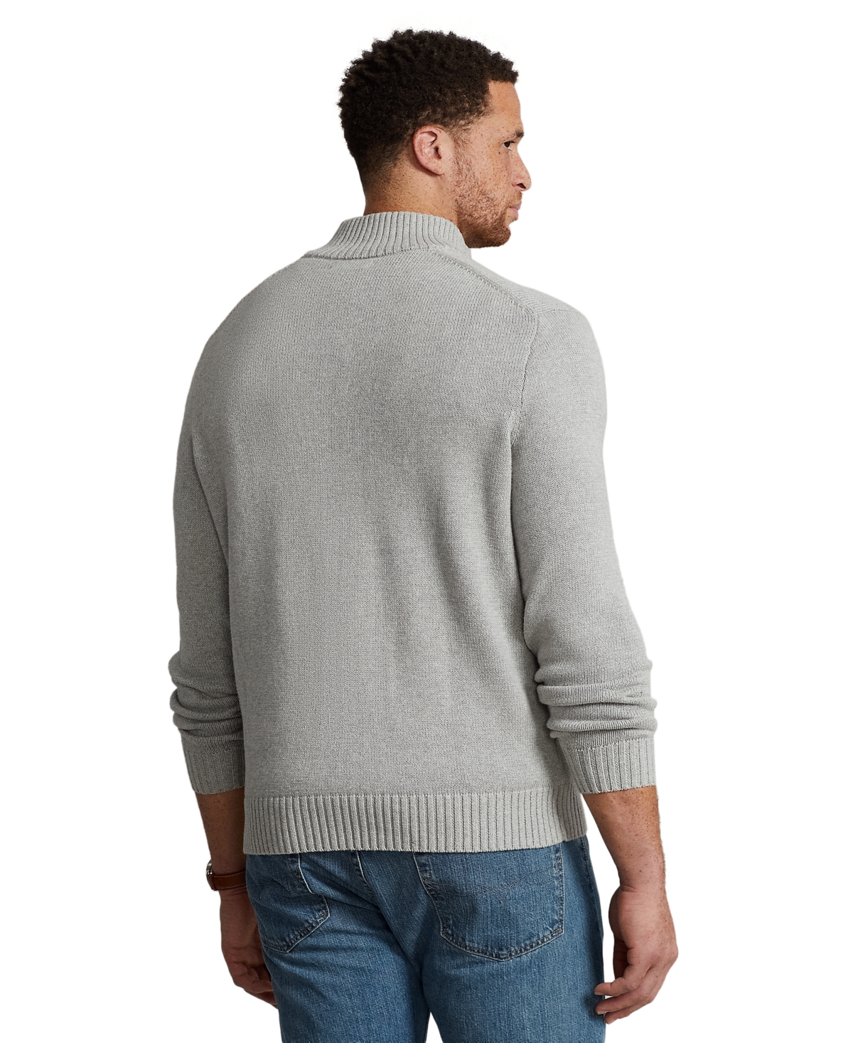 Polo Ralph Lauren Men's Big & Tall Cotton Quarter-Zip Sweater