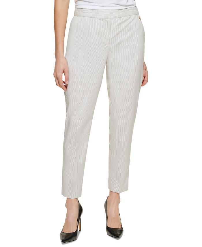Tommy Hilfiger Women's Pinstriped ElasticBack Pants Macy's