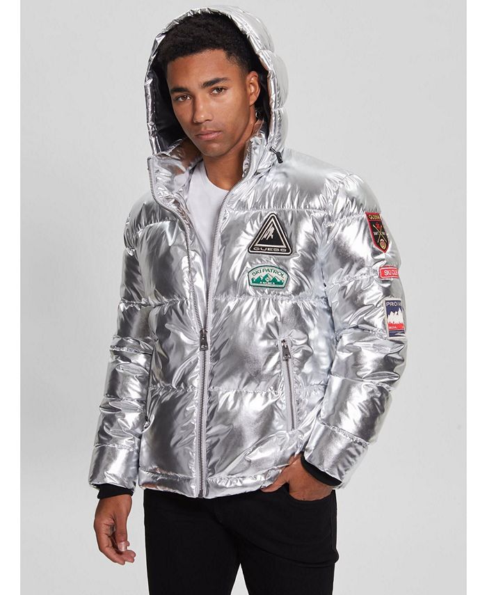 GUESS Men's Arctic Patch Metallic Puffer Jacket - Macy's