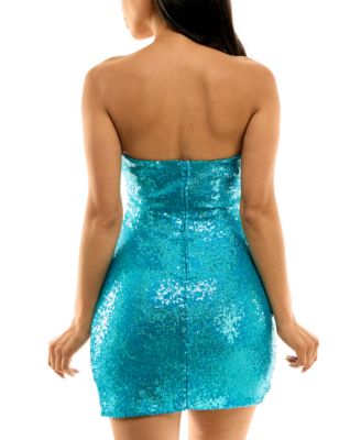 B Darlin Juniors' Sequined Mini Strapless Bodycon Dress - Macy's