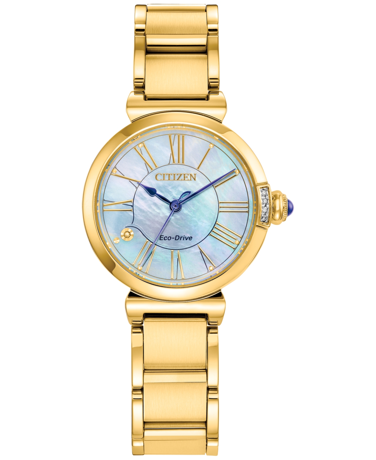 Citizen Eco-Drive Women's Diamond Accent Gold-Tone Stainless Steel Bracelet Watch 30mm