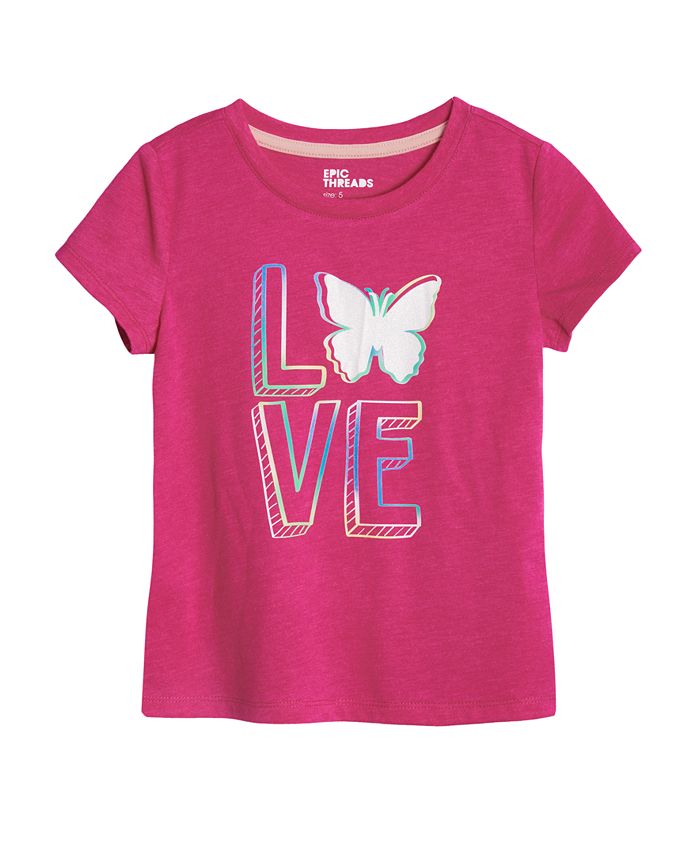 Epic Threads Little Girls LOVE Graphic T-shirt, Created For Macy's - Macy's