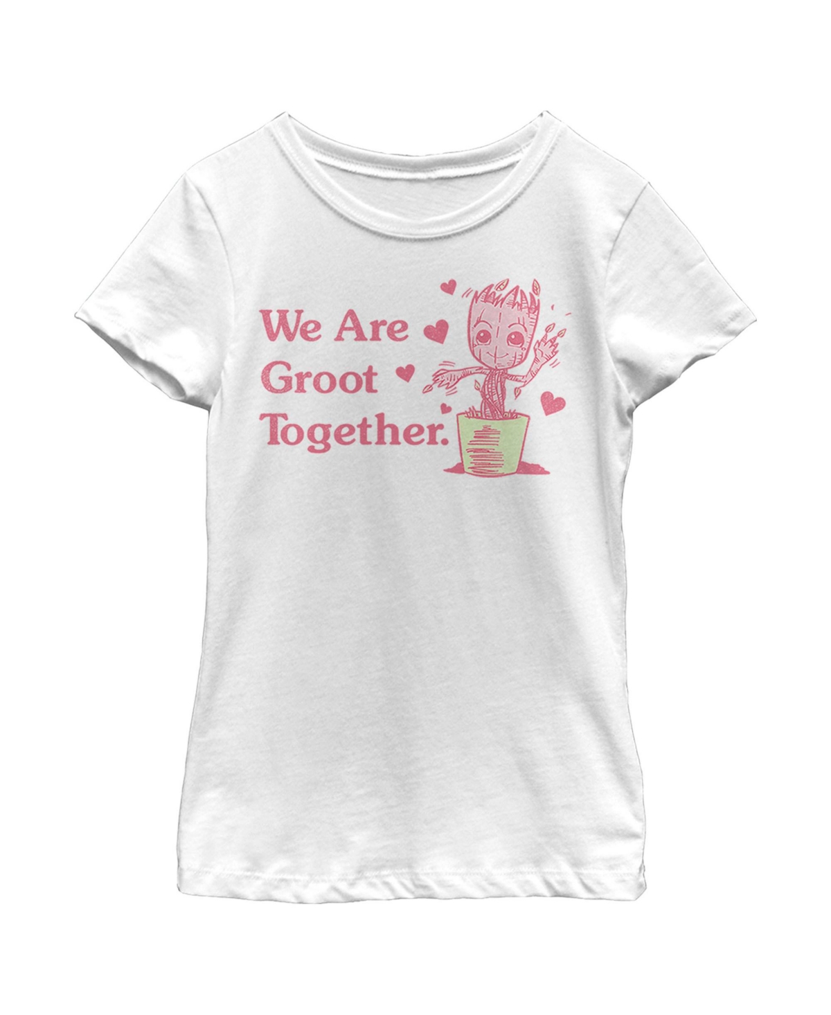 Girl's Marvel We are Groot Together Child T-Shirt - White