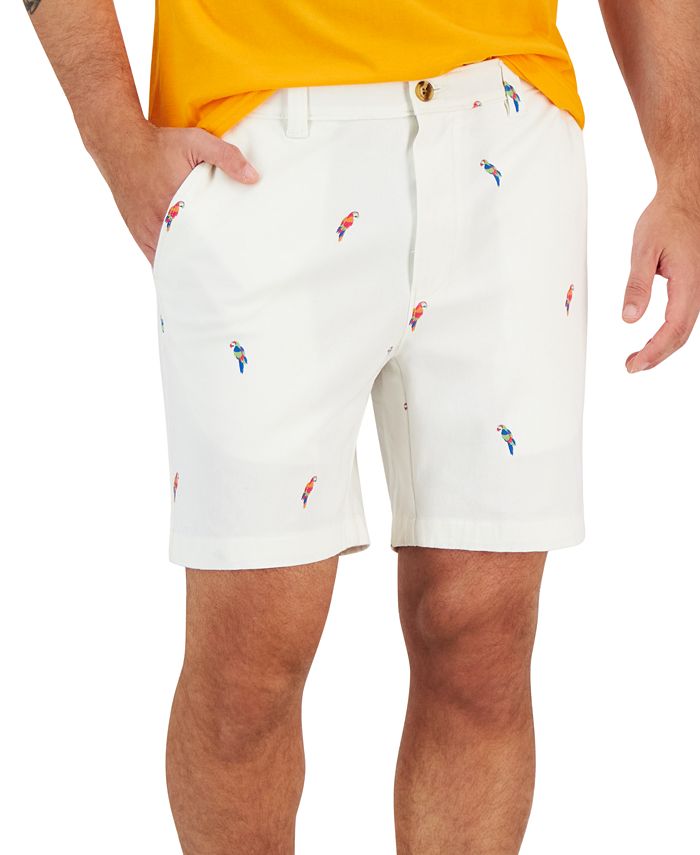Club Room Men's Perched Parrot Schiffli Shorts, Created for Macy's - Macy's
