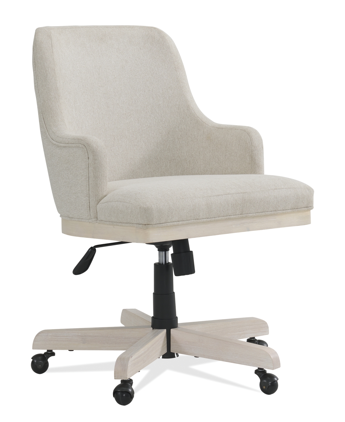 Furniture Maren 36" Polyester Upholstered Desk Chair In White Sand