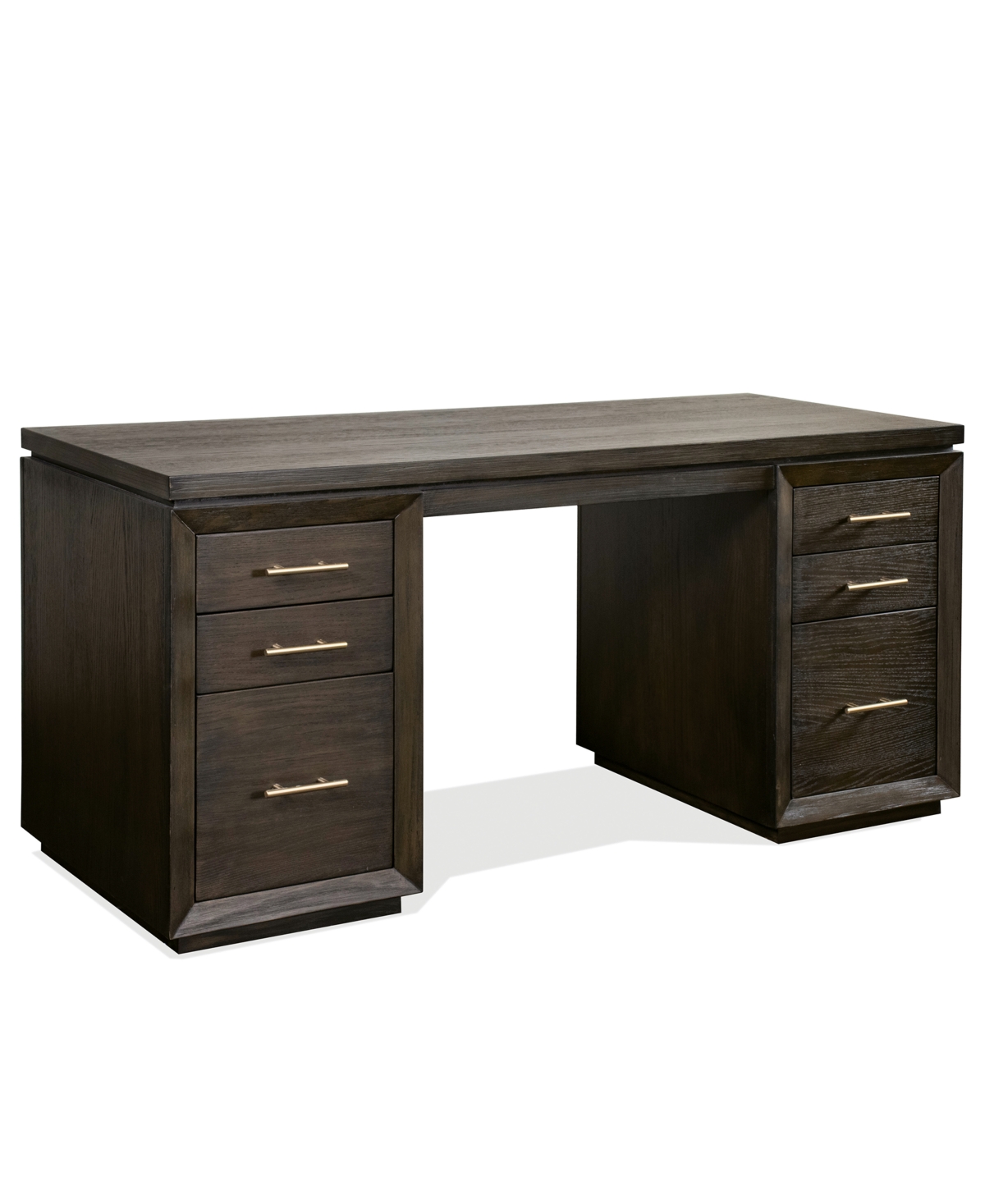 Furniture Prelude 62" Wood Dovetail Joinery Executive Desk In Umber