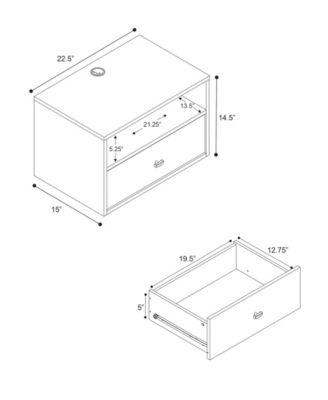 Prepac Floating Nightstand with Open Shelf