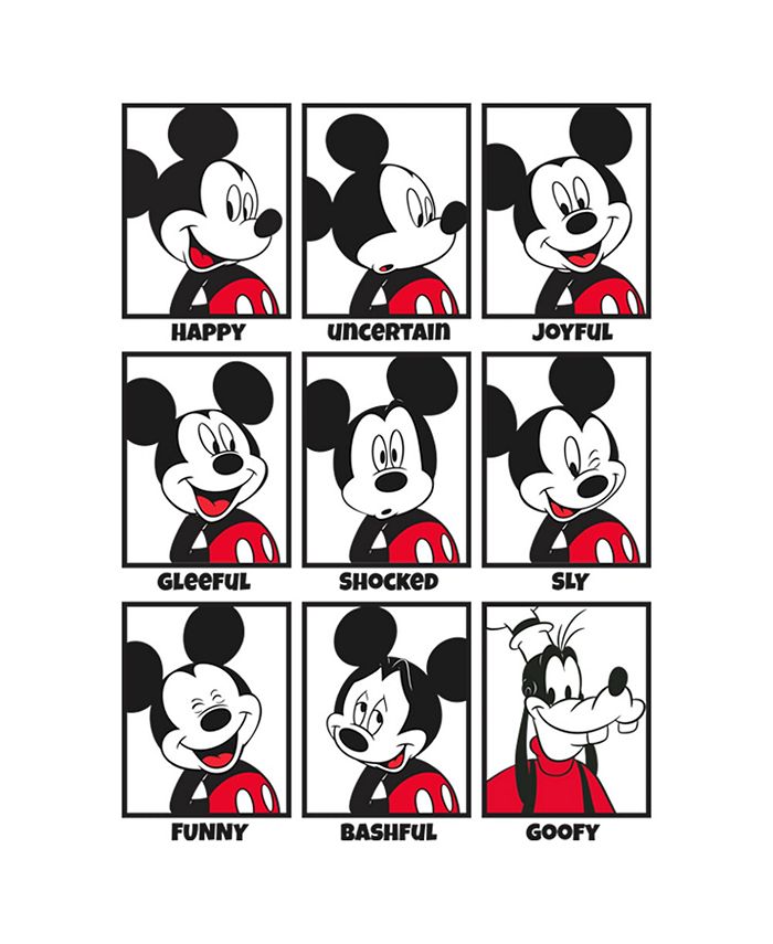 Disney Boy's Mickey & Friends Mickey Mouse All Emotions Grid Child T