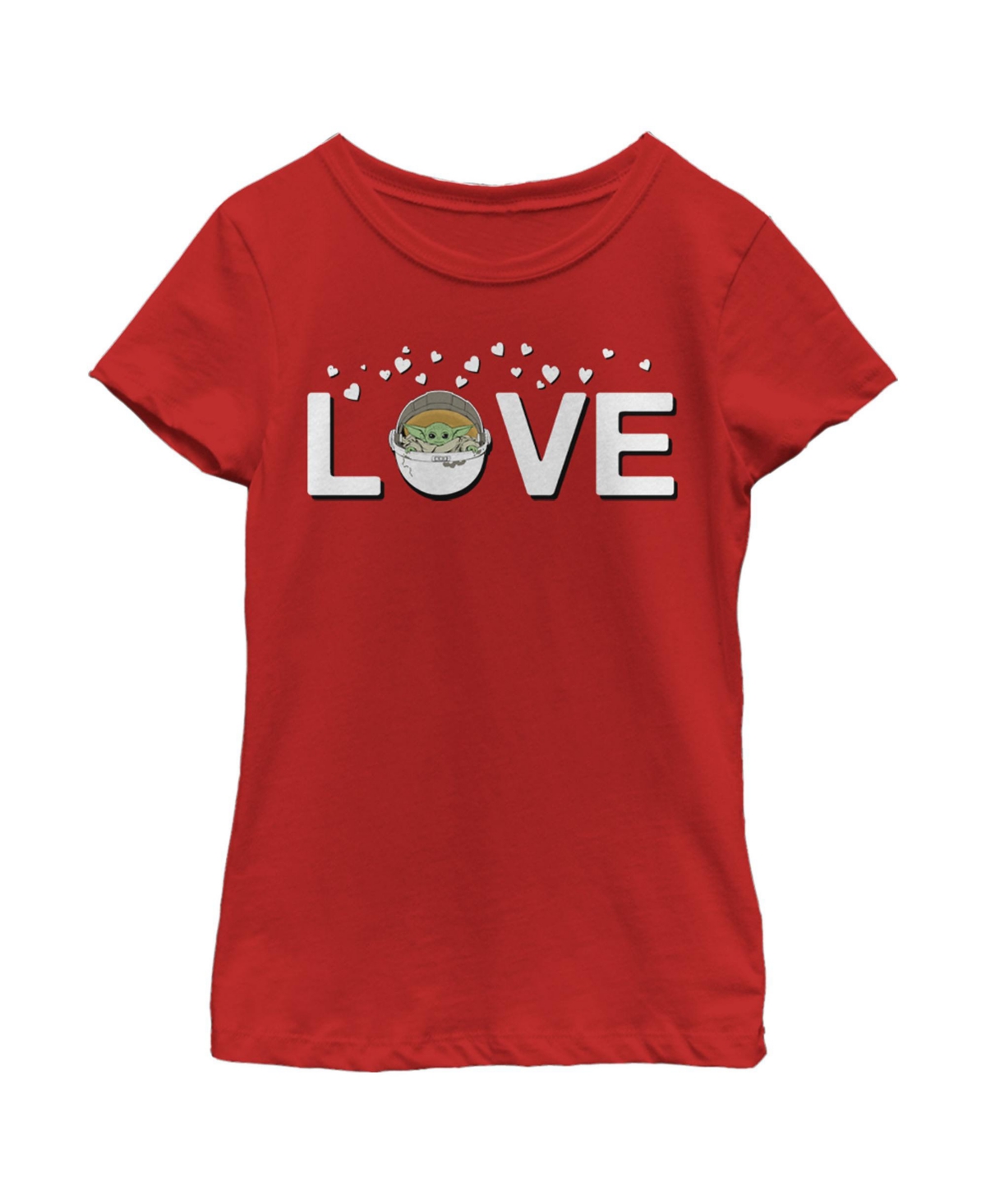 Disney Lucasfilm Kids' Girl's Star Wars: The Mandalorian The Child Love Bassinet Child T-shirt In Red