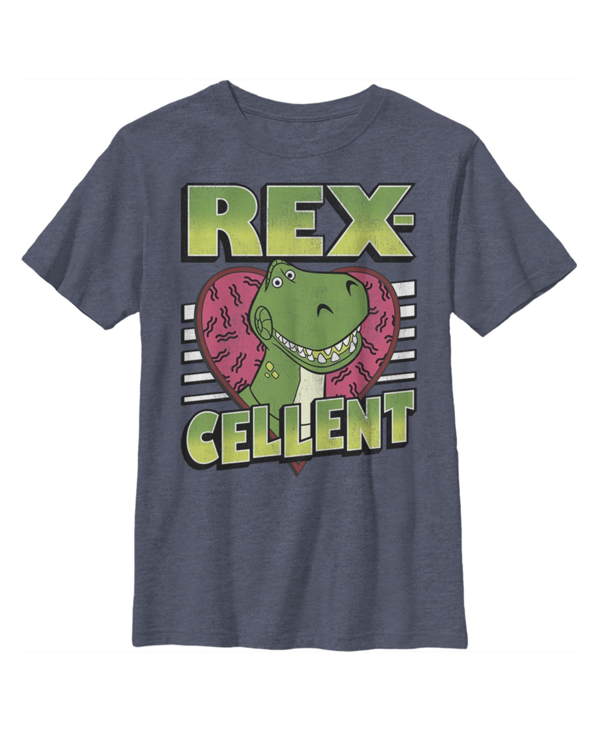 Disney Pixar Boy's Toy Story Valentine Rex-cellent Child T-shirt In Navy Blue Heather