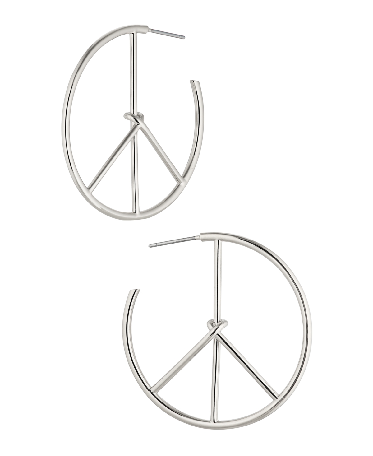 Medium Peace Hoop Earring - Silver