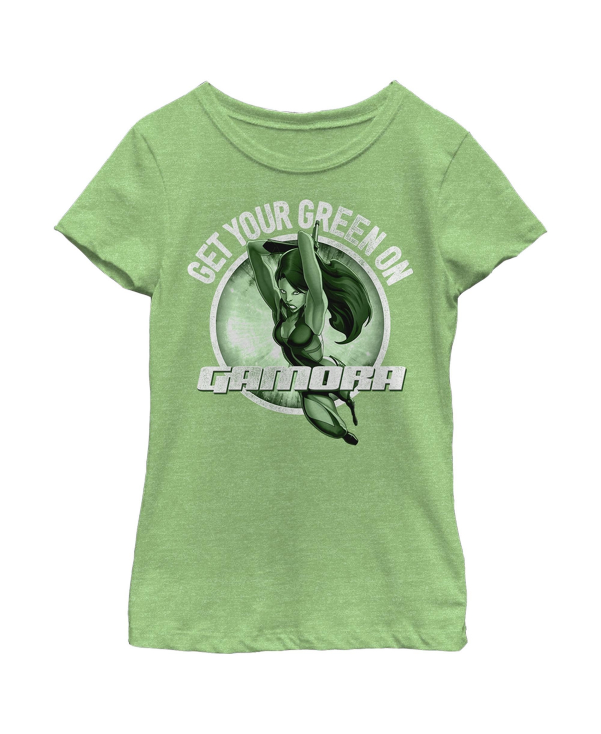 Marvel Kids' Girl's  Gamora St. Patrick's Day Get Your Green On Child T-shirt In Green Apple