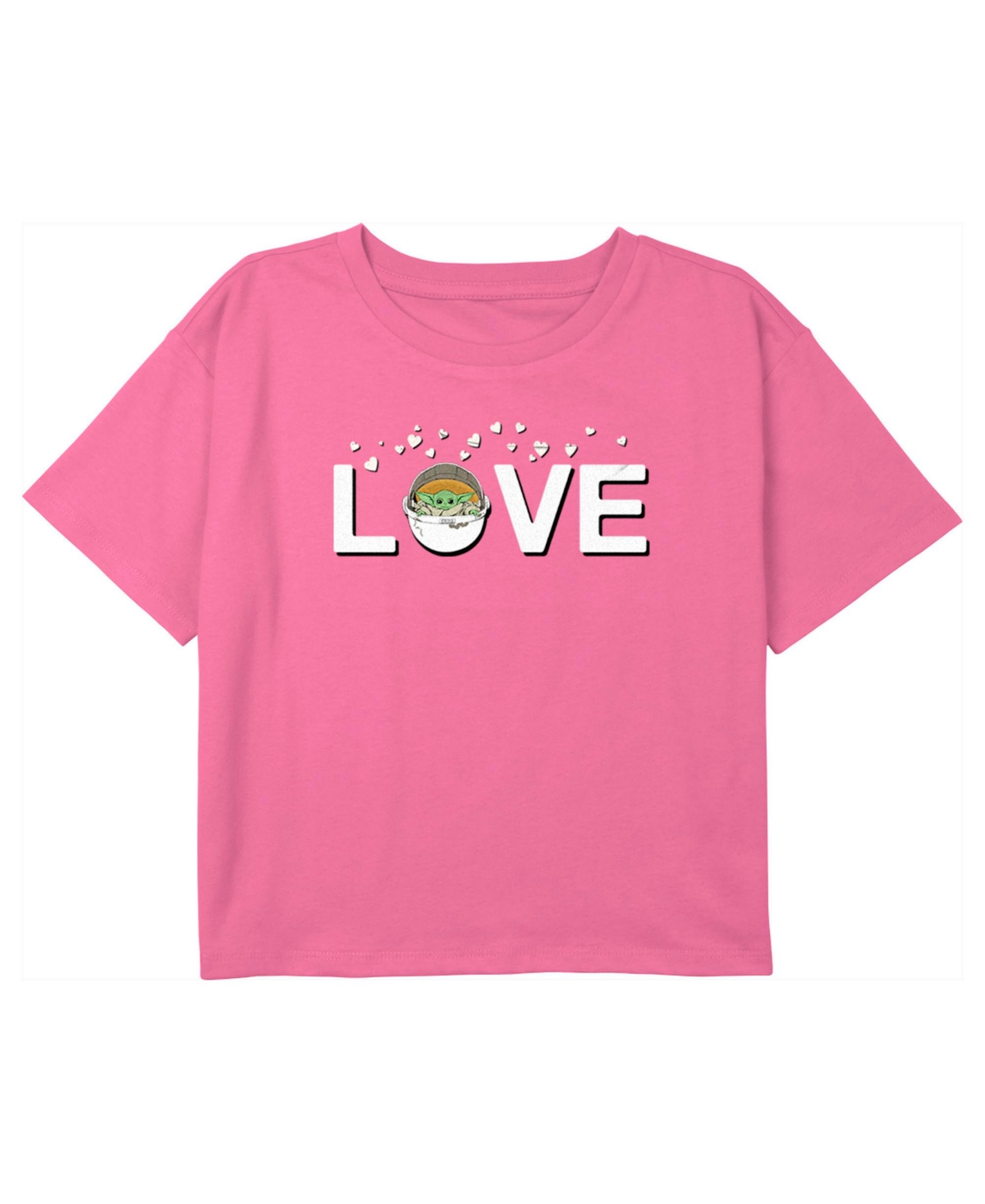 Disney Lucasfilm Kids' Girl's Star Wars: The Mandalorian Grogu Love Bassinet Child T-shirt In Light Pink