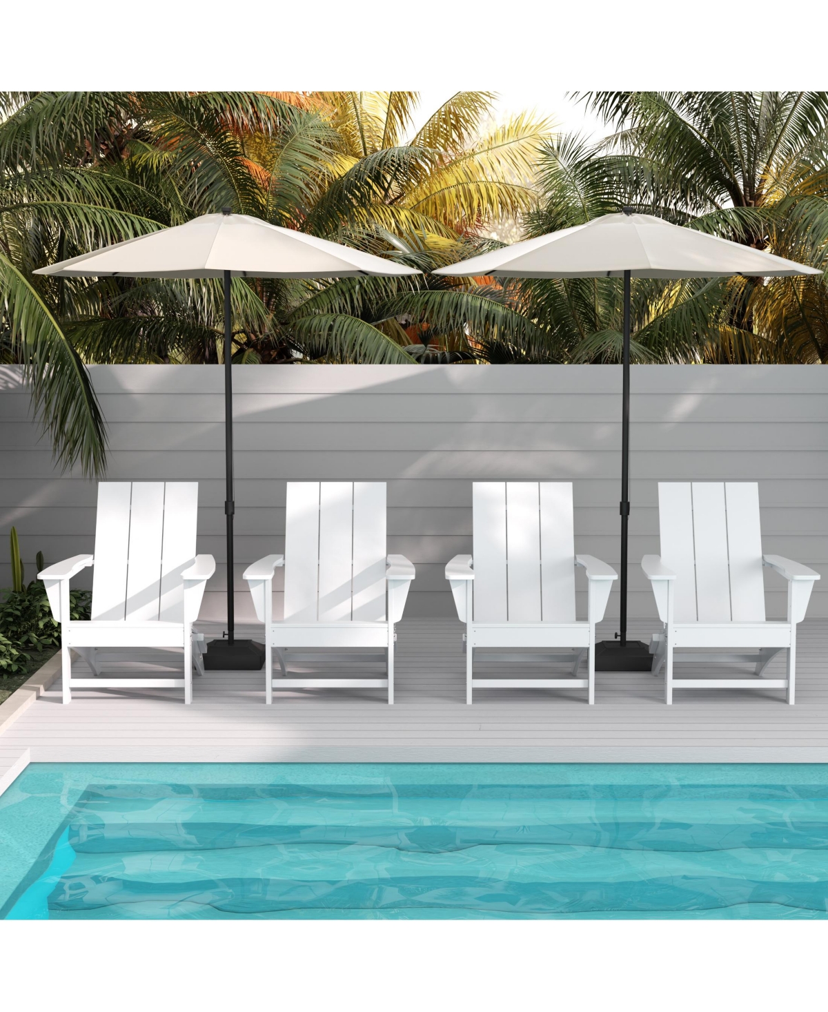 WestinTrends Modern Outdoor Folding Adirondack Chair (Set of 4)